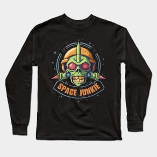 Space Junkie Logo Skeleton Long Sleeve T-Shirt